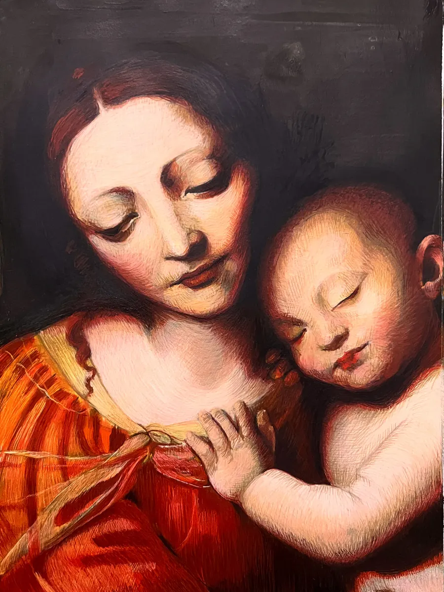 Abraham — Temple · Virgen con el Niño dormido