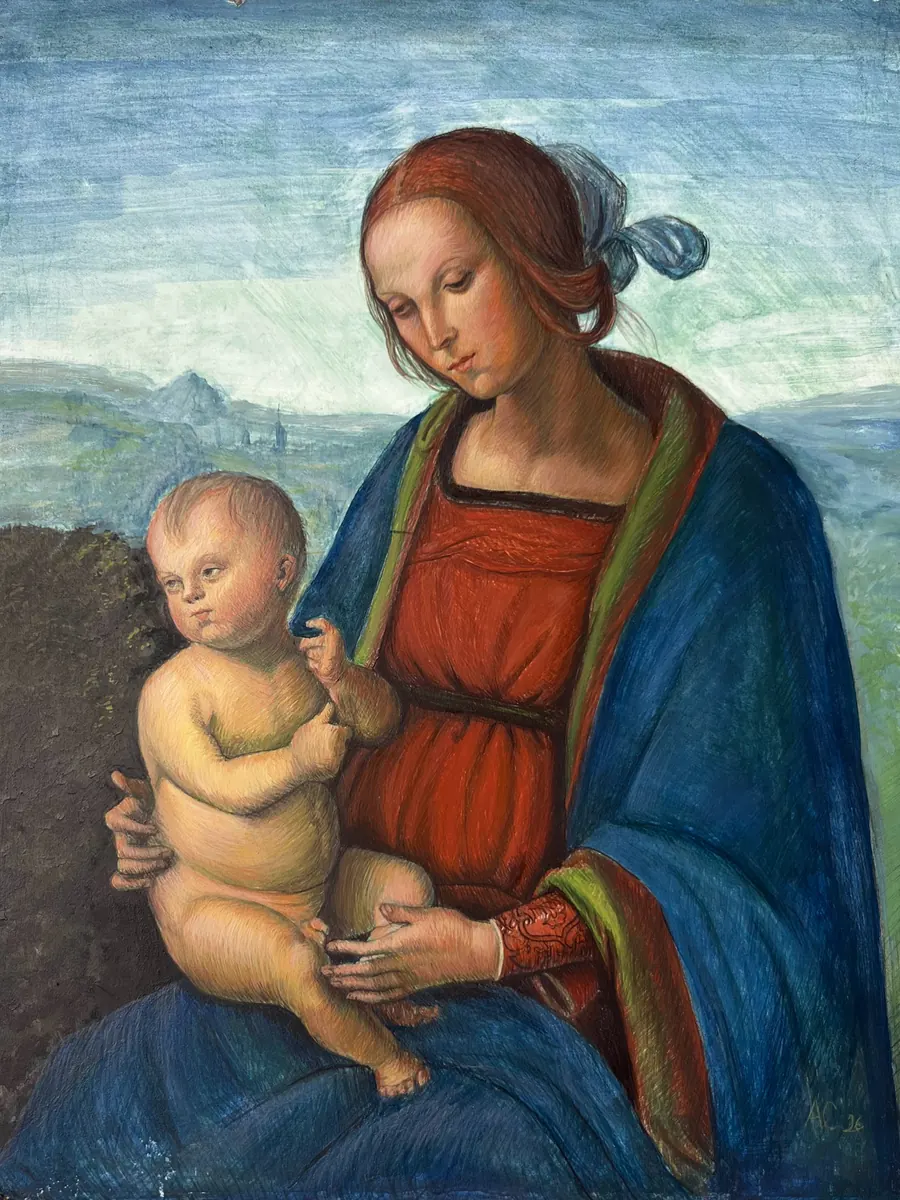 Andrés Cantillo — Temple · Virgen con el Niño, de Perugino